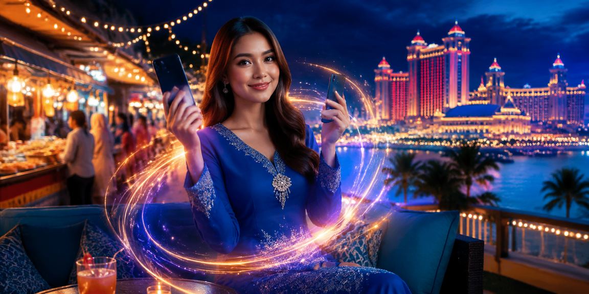 Pemain melihat odds kasino mudah alih di Genting Highlands