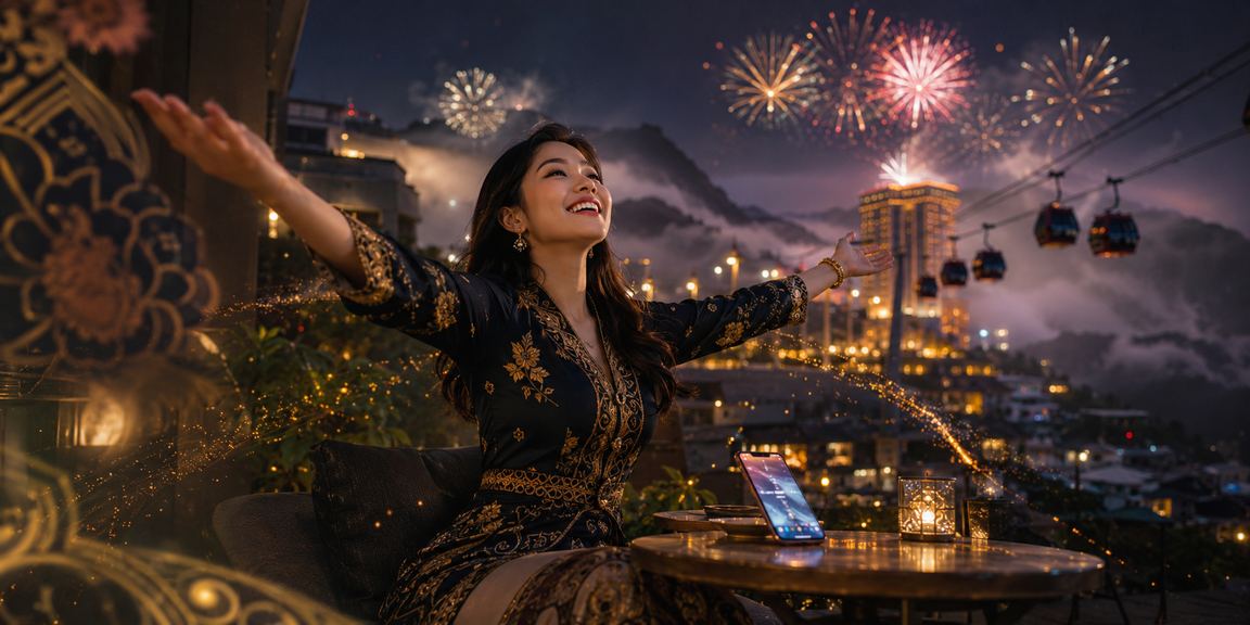 Pemain mengakses kasino langsung mudah alih di Genting Highlands Malaysia